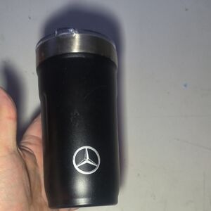 Black Travel Mug with Silver Accent